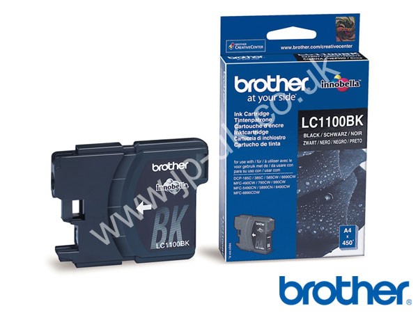 Genuine Brother LC1100BK Black Ink to fit MFC-5490CN Inkjet Printer  