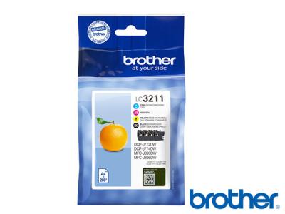 Genuine Brother LC3211VAL BK/C/M/Y Value Pack Ink to fit Brother Inkjet Printer  