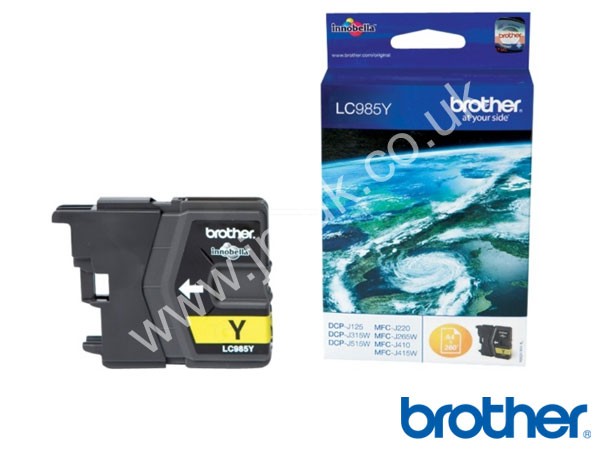 Genuine Brother LC985Y Yellow Innobella Ink to fit DCP-J125 Inkjet Printer  
