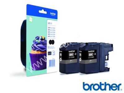 Genuine Brother LC-123BKBP2  Black Ink Twinpack to fit Brother Inkjet Printer  