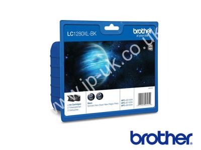 Genuine Brother LC1280XLBK TWIN Innobella Hi-Cap Black Ink to fit Brother Inkjet Printer  