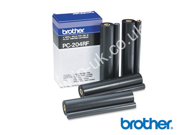 Genuine Brother PC204RF Fax Refill Rolls (Pack of 4) to fit Fax-1020E Inkjet Fax   