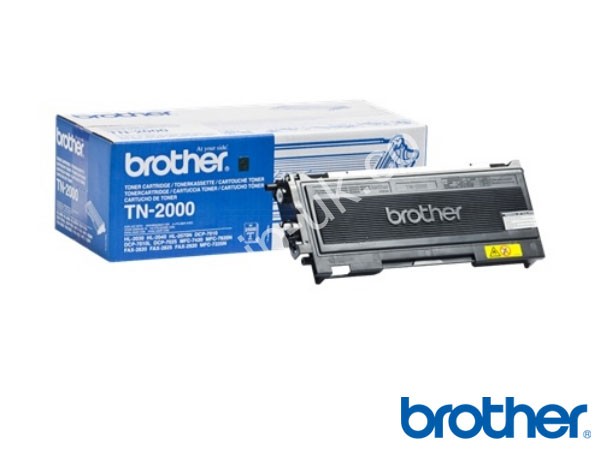 Genuine Brother TN2000 Black Toner Cartridge to fit DCP-7010 Mono Laser Printer
