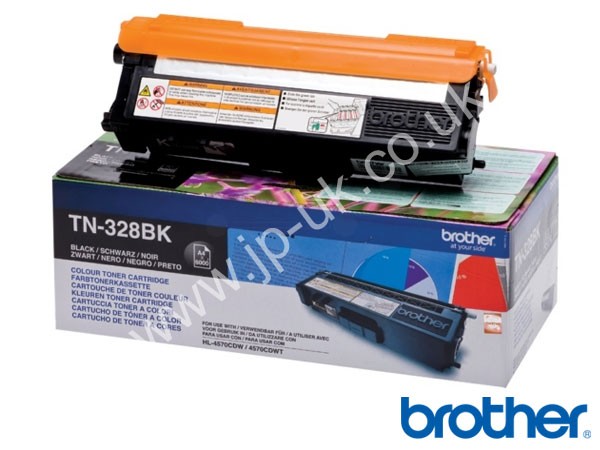 Genuine Brother TN328BK Extra Hi-Cap Black Toner Cartridge to fit Colour Laser Multifunction Printers Colour Laser Printer