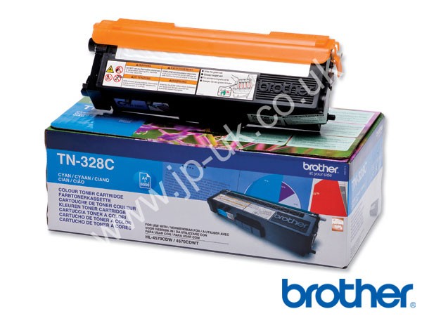 Genuine Brother TN328C Extra Hi-Cap Cyan Toner Cartridge to fit HL-4570CDWT Colour Laser Printer