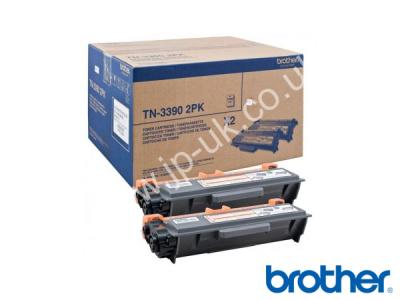 Genuine Brother TN-3390TWIN / TN3390TWIN Twin Pack of Hi-Cap Black Toner to fit Brother Mono Laser Printer