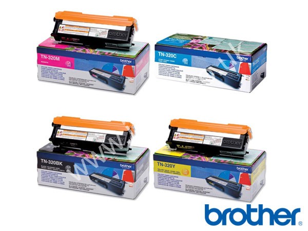 Genuine Brother TN-320 C/M/Y/K Toner Cartridge Bundle to fit MFC-9460CDN Colour Laser Printer
