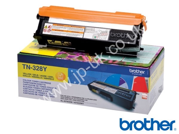 Genuine Brother TN328Y Extra Hi-Cap Yellow Toner Cartridge to fit Toner Cartridges Colour Laser Printer
