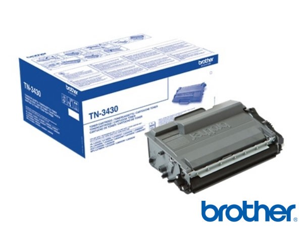 Genuine Brother TN3430 Black Toner to fit MFC-L5700DN Mono Laser Printer