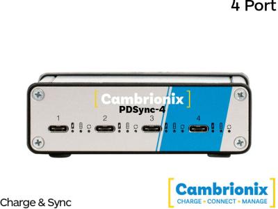 Cambrionix PDSync-4 USB Type-C Charge & Sync Station - 4 Port - 3Amp