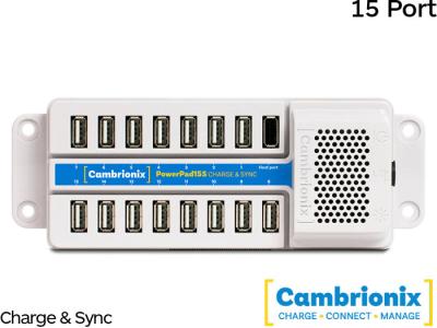 Cambrionix PowerPad15S USB 2.0 Charge & Sync Station - 15 Port - 2.1Amp