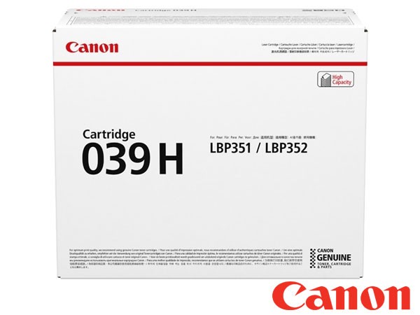 Genuine Canon 039H / 0288C001AA Hi-Cap Black Toner Cartridge to fit Mono Laser Printer Mono Laser Printer
