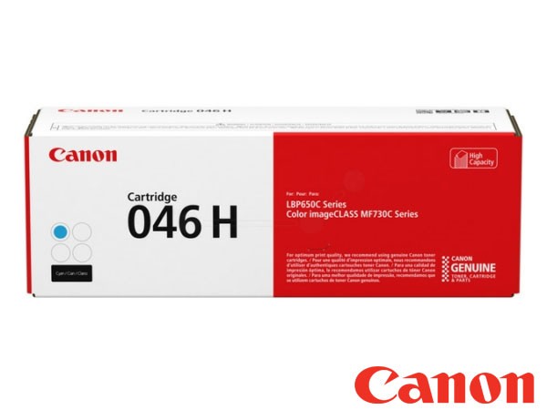 Genuine Canon 046-HC / 1253C002 Hi-Cap Cyan Toner Cartridge to fit Colour Laser Printer Colour Laser Copier