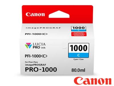 Genuine Canon PFI-1000C / 0547C001AA Cyan Lucia Ink to fit Canon Inkjet Printer