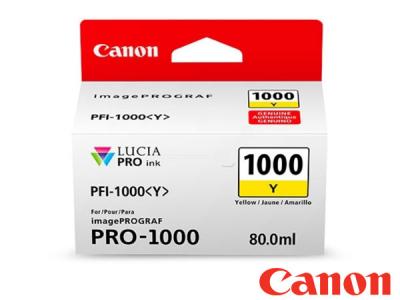 Genuine Canon PFI-1000Y / 0549C001AA Yellow Lucia Ink to fit Canon Inkjet Printer