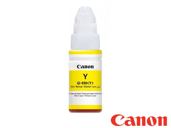 Genuine Canon GI-490Y / 0666C001AA Yellow Ink to fit Pixma Inkjet Printer 
