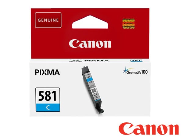 Genuine Canon 2103C001  / CLI-581 C Cyan Ink Cartridge to fit Ink Cartridges Colour Laser Printer