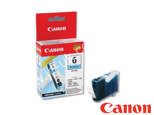 Genuine Canon BCI-6PC / 4709A002 Photo Cyan Ink to fit BJC-8200 Inkjet Printer 