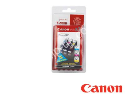 Genuine Canon CLI-521 CMY / 2934B010 Ink Multipack to fit Canon Inkjet  Printer 