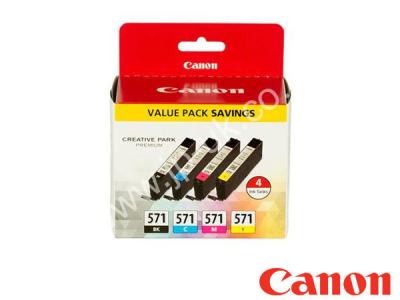 Genuine Canon CLI-571 / 0386C005 Multipack C/M/Y/BK Ink to fit Canon Inkjet Printer