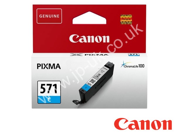 Genuine Canon CLI-571 C / 0386C001 Cyan Ink to fit Pixma Inkjet Printer