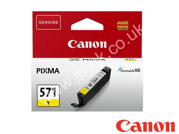Genuine Canon CLI-571 Y / 0388C001 Yellow Ink to fit Canon Inkjet Printer