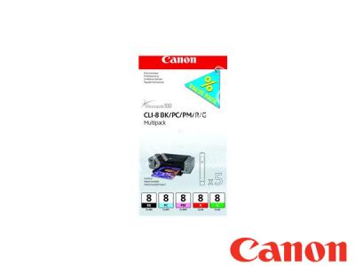 Genuine Canon CLI-8 BK PC PM R G / 0620B027  Ink Multipack to fit Canon Inkjet Printer 