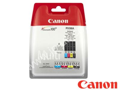 Genuine Canon CLI-551C/M/Y/BK / 6508B005 Multipack C/M/Y/BK Ink to fit Canon Inkjet Printer 