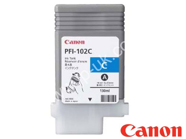 Genuine Canon PFI-102C / 0896B001AA Cyan Ink to fit ImagePROGRAF LP17 Inkjet Printer