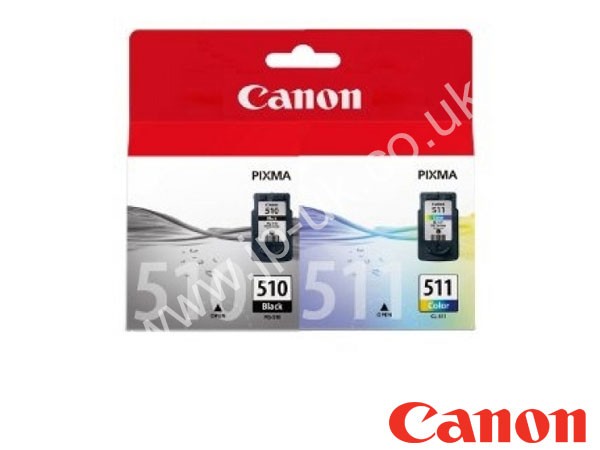 Genuine Canon PG-510 / CL-511 / 2970B010AA Ink Multipack to fit Ink Cartridges Inkjet Printer