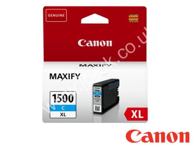 Genuine Canon PGI-1500XLC / 9193B001 Hi-Cap Cyan Ink to fit Canon Inkjet Printer