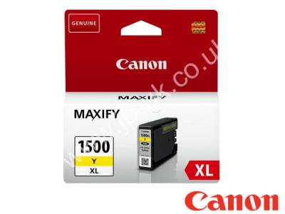 Genuine Canon PGI-1500XLY / 9195B001 Hi-Cap Yellow Ink to fit Canon Inkjet Printer