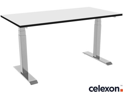 Celexon 1000013792 eAdjust-58123 1250 x 750 HPL Dual Motor Electric Height Adjustable Sit-Stand Desk - White