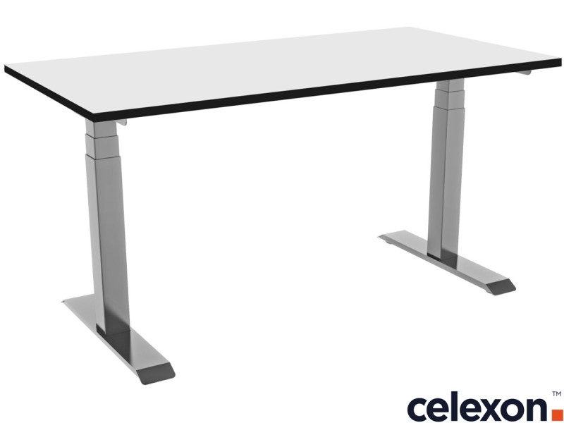 Celexon 1000013796 eAdjust-58123 1250 x 750 HPL Dual Motor Electric Height Adjustable Sit-Stand Desk - Grey