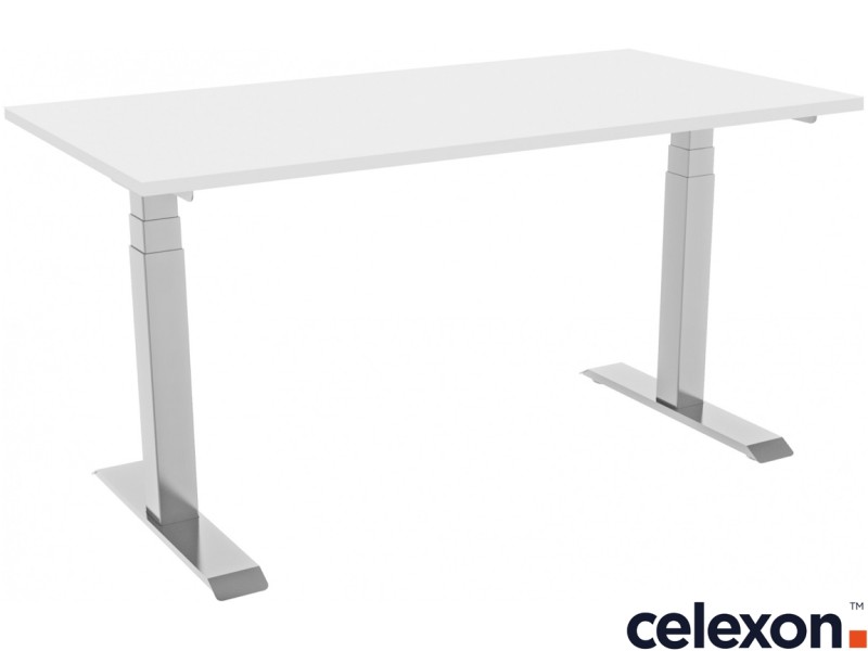 Celexon 1000013803 eAdjust-58123 1250 x 750 Dual Motor Electric Height Adjustable Sit-Stand Desk - White
