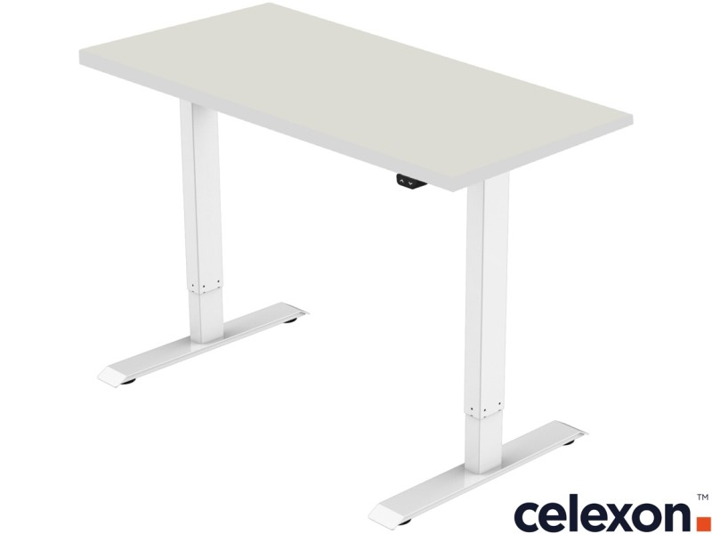Celexon 1000013812 eAdjust-71121 1250 x 750 Single Motor Electric Height Adjustable Sit-Stand Desk - White