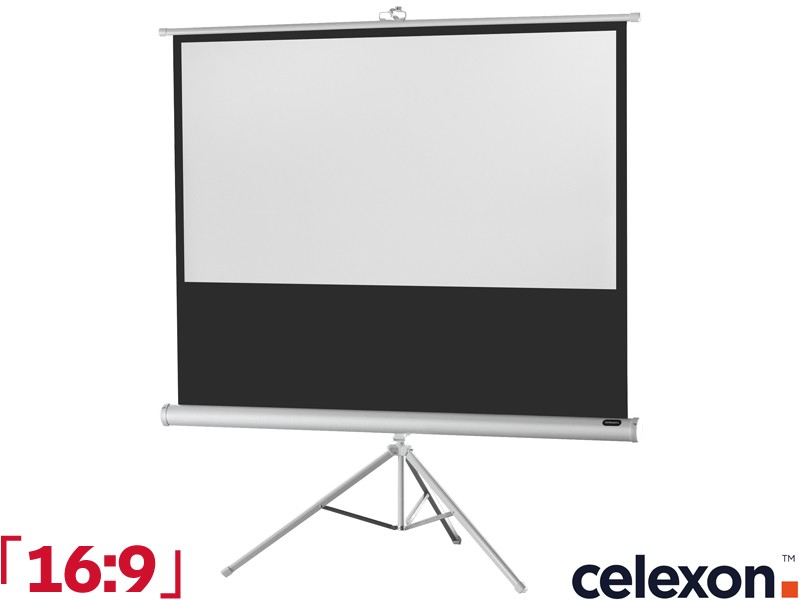 Celexon Tripod Economy 16:9 Ratio 133 x 75cm Portable Tripod Projector Screen - 1090264 - White