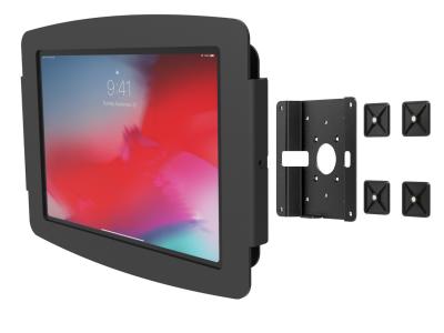 Compulocks 201MGL211SENB - Space Enclosure and Glass Mount for all specified 11" iPad Pros - Black