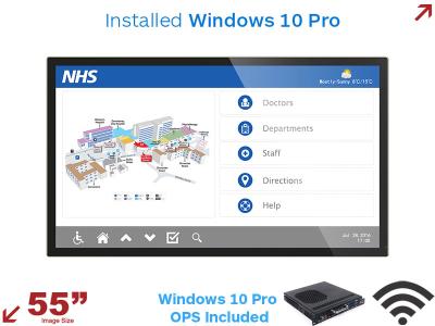 Digital Advertising DAWP55B 55” Interactive PCAP Digital Signage Display with Windows 10 Pro