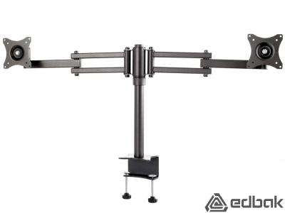 Edbak SV06C-B Dual Monitor Desktop Arm Pole Mount - Black - for 19" - 27" Screens up to 10kg