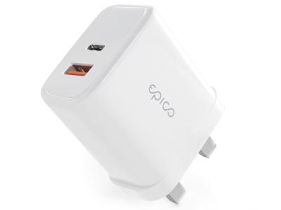 Epico 65W USB-C/USB-A GaN Wall Charger - White - 9915101100154