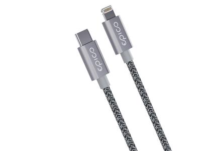 Epico 9915101300184 1.8m Lightning to USB-C Braided Cable - Grey