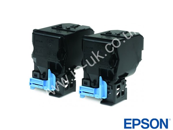Genuine Epson S050594 / 0594 Hi-Cap Black Toner Cartridge Twin-Pack to fit Aculaser C3900DN Printer