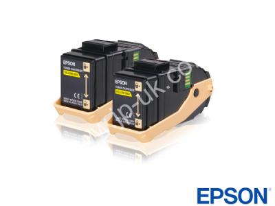 Genuine Epson S050606 / 0606 Yellow Toner Cartridge Twin-Pack to fit Epson Printer