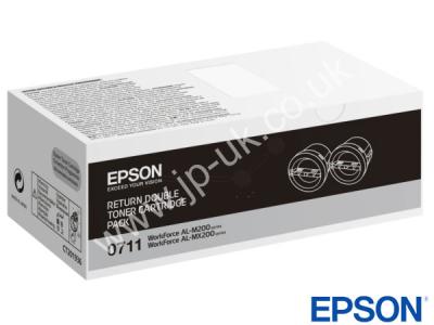 Genuine Epson S050711 / 0711 Return Program Black Toner Cartridge Twin-Pack to fit Epson Printer