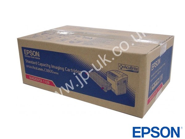 Genuine Epson S051129 / 1129 Magenta Toner Cartridge to fit Aculaser C3800 Printer
