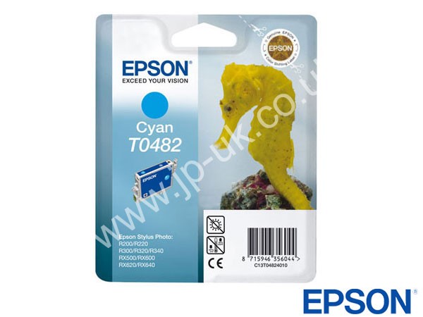 Genuine Epson T04824010 / T0482 Cyan Ink Cartridge to fit Inkjet R340 Printer