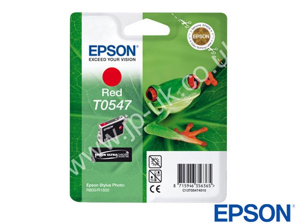 Genuine Epson T05474010 / T0547 Red Ink Cartridge to fit Stylus Photo R1800 Printer