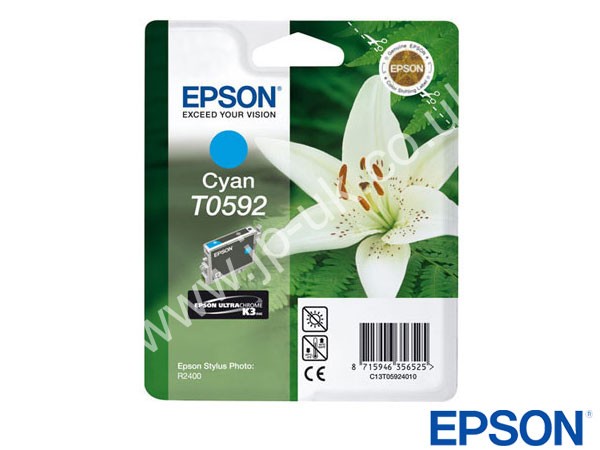 Genuine Epson T05924010 / T0592 Cyan Ink Cartridge to fit Stylus Photo R2400 Printer