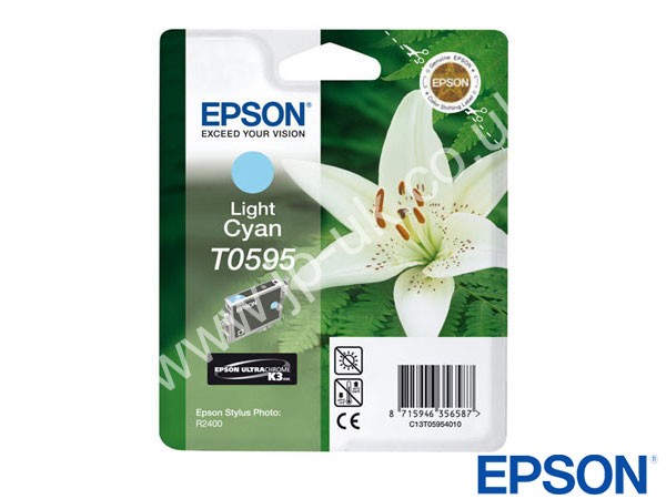 Genuine Epson T05954010 / T0595 Light Cyan Ink Cartridge to fit Stylus Photo R2400 Printer